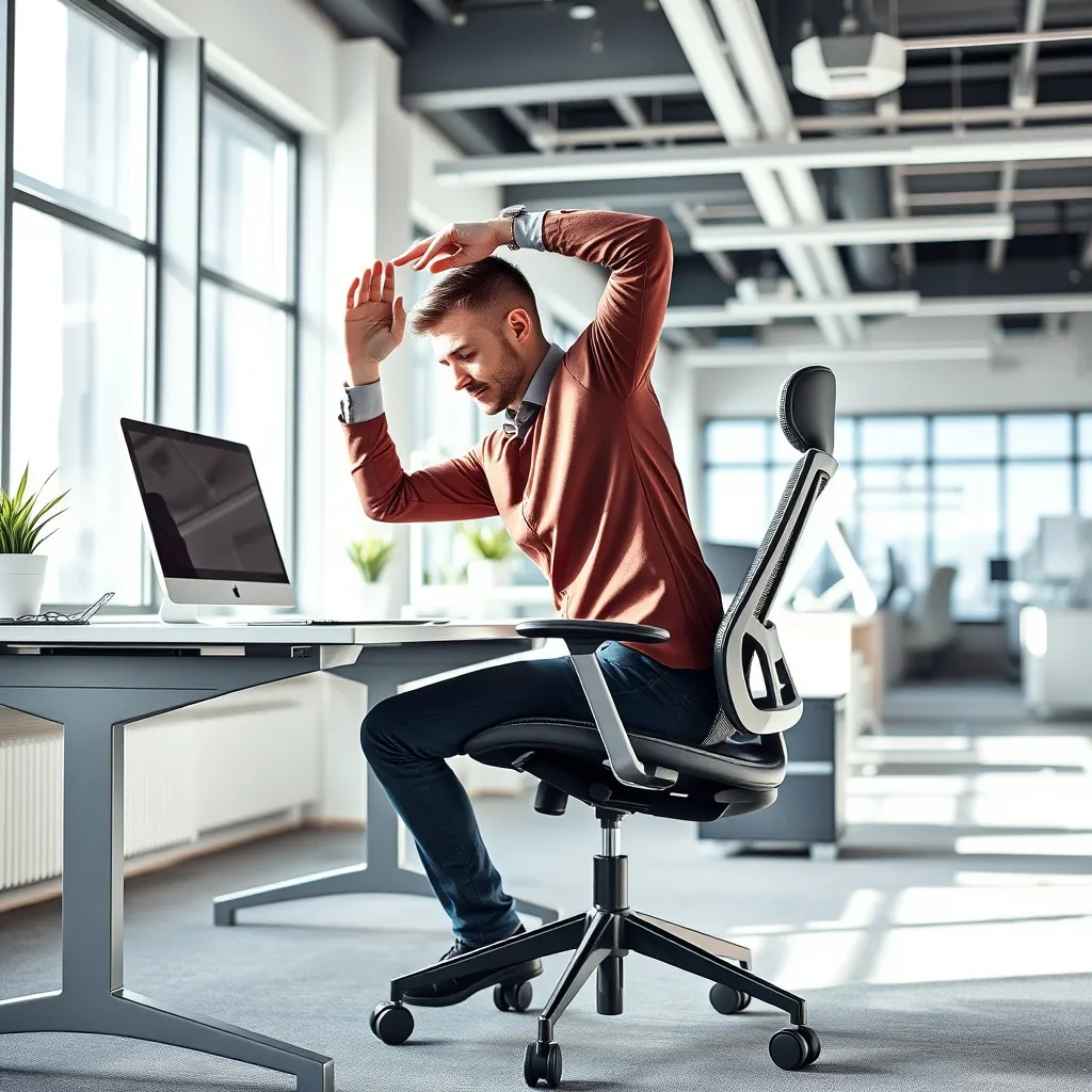 [object object] - office stretch exercise - فیزیوتراپی پیشگیرانه برای کارمندان اداری: راهنمای جامع