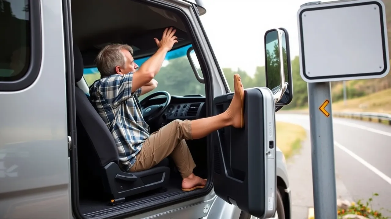 حرکات کششی در حین توقف مشکلات اسکلتی عضلانی در رانندگان حرفه‌ای: پیشگیری و درمان - driver stretching - مشکلات اسکلتی عضلانی در رانندگان حرفه‌ای: پیشگیری و درمان